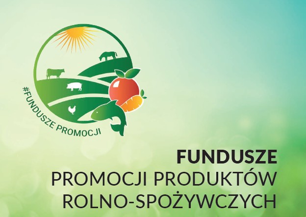 Grafika związana z produktami spożywczymi z podpisem Fundusze Promocji Produktów Rolno-Spożywczych.